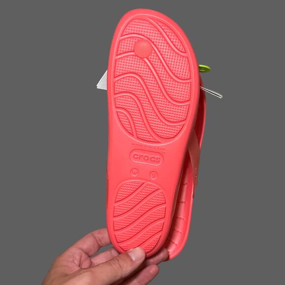 Crocs Splash Flip Flops Women’s US 9 NWT Pink Neon Watermelon 208534-6VT - Picture 3 of 7